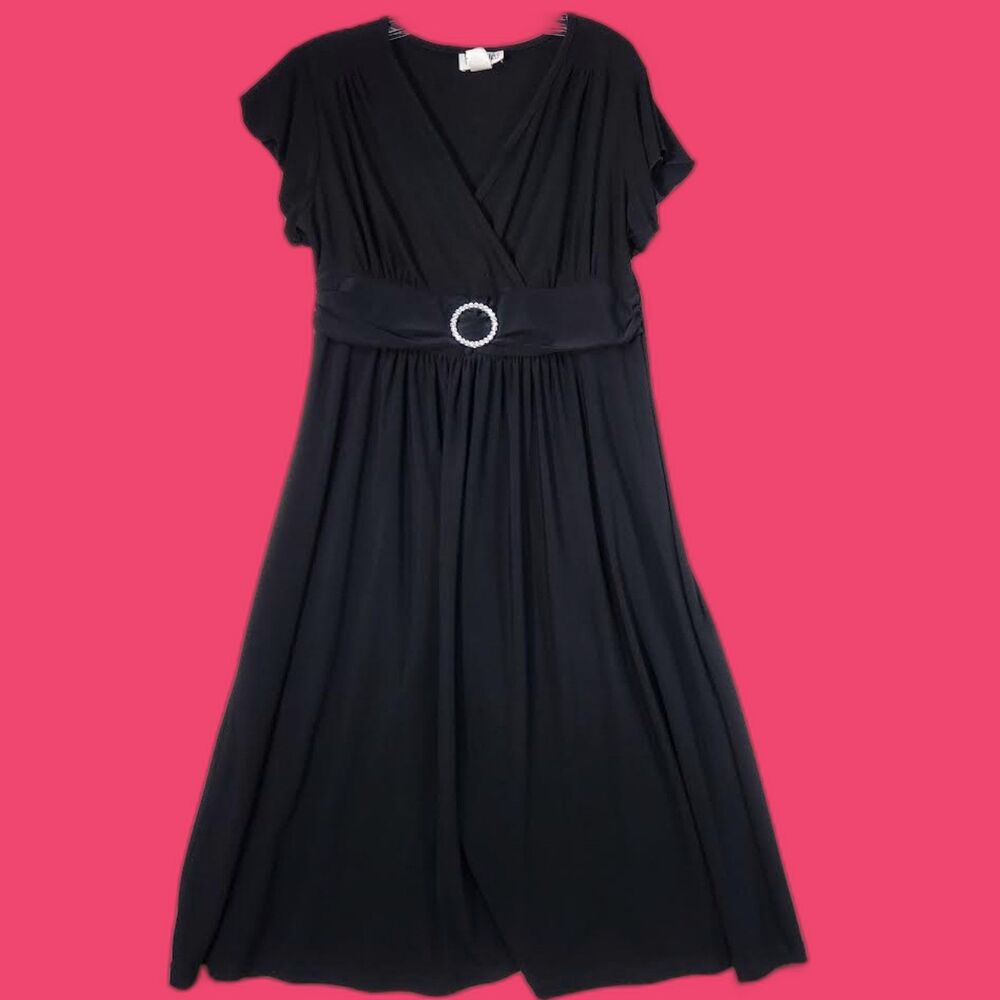 Periwinkle Women's Black Dress with Rhinestone Accent Size 14P